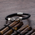 Wholesale punk style cool stainless steel new fashion gifts custom mens leather bracelet women